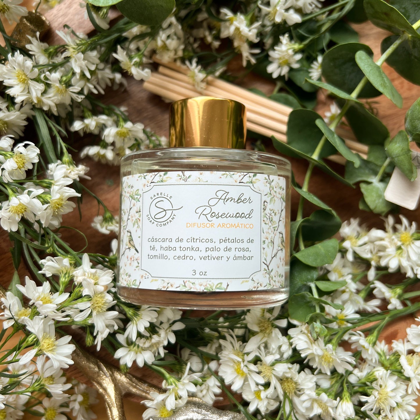 Difusor Aromático Amber Rosewood, 3 oz