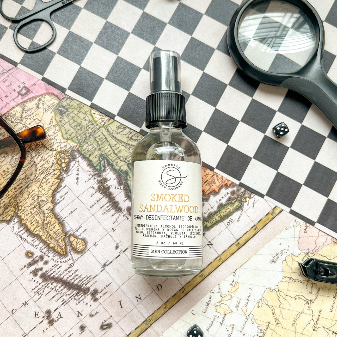 Spray Desinfectante Manos, Smoked Sandalwood 2 oz